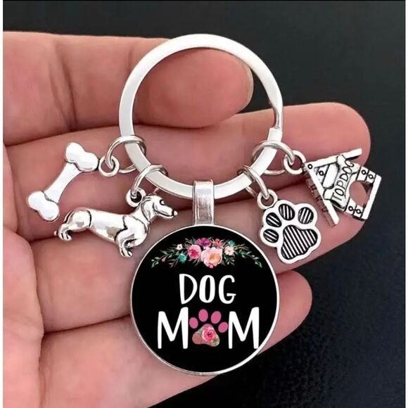 3 for $26 - Paw Print Dog MOM Keychain Bag Charm  - Picture 1 of 2